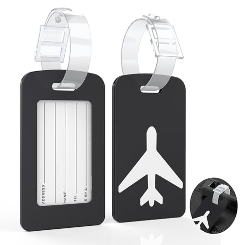 2-Pack Silicone Luggage Tags with ID Card, TSA Approved
