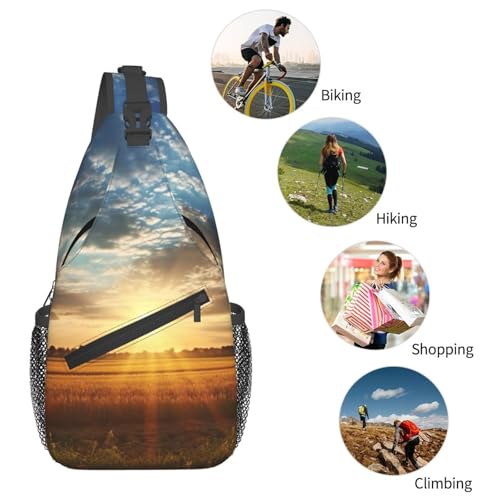Bolso cruzado deportivo negro para viaje y senderismo miniatura 6