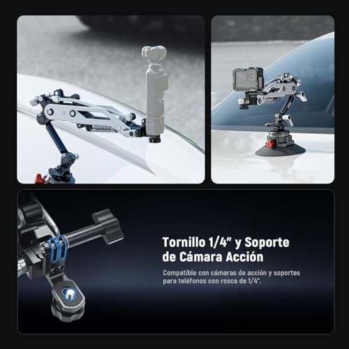 Miniatura 6 de NEEWER GA022 Soporte Cámara Acción Coche con Ventosa Vacío Brazo Hidráulico
