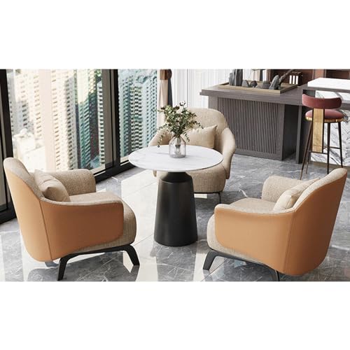 Juego de sillas de salón de negocios con mesa de piedra, sofá de recepción de oficina y tetera para vestíbulo de hotel y sala de conferencias (configuración de 1 + 2 asientos)