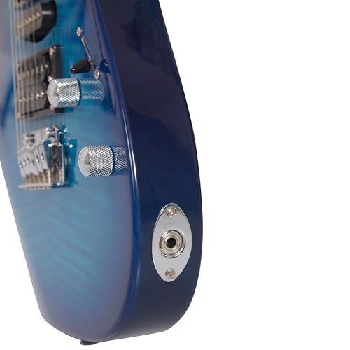 Image of VAULT RG1 Soloist Premium Basswood Electric Guitar (Blue, Indian Laurel Fretboard)