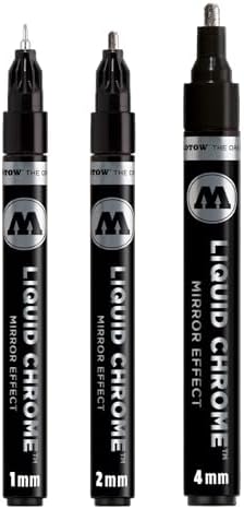 Molotow Liquid Chrome - Juego de 3 rotuladores (tinta especial co...