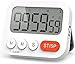 Produktbild Digitaler Küchentimer, SEIKETSU Eieruhr Kurzzeitmesser mit Uhr Stoppuhr Wecker Funktionen, Großes Display und Taste, 3-stufiger Lautstärke, tragbare, aufstellbare Timer mit Magnet, 2 Batterie