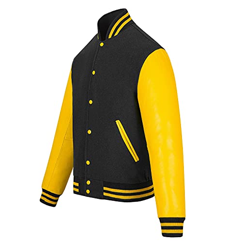 Image of Varsity Jacket Baseball Letterman Jacket- Wool and Leather Premium Quality Unisex Basketball Jacket