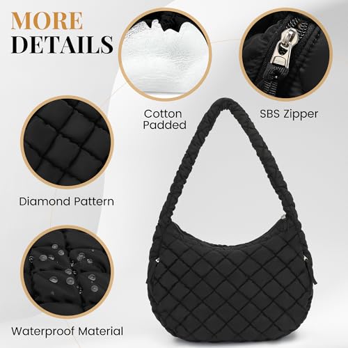 Bolso tote acolchado impermeable para mujer miniatura 5