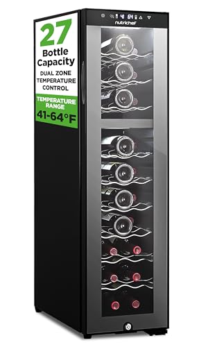 NutriChef 27-Bottle Dual Zone Wine Cooler