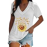 Blouse Tees Neck Tops Ruffle 3/4 Sleeves Tie Knot Blouses Button Down Shirts Women Tunic TopsTees Pu