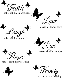 6 Pcs Vinyl Wall Decals Faith Makes All Things Possible Family Wall Decals Quotes Inspirational Decals Motivational Butterfly Wall Quote Sayings Stickers Butterfly Wall Stickers Home Decor