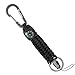 Techion[60-inch Disassembled Length]7-inch Braided Strong Paracord Survival Keychain Key Ring with [Compass][Carabiners][Quick Release Clip](Black)