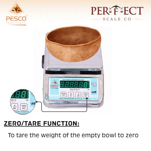 Image of Pesco micro mini 20kg stainless steel- digital weighing scale. Weight machine for vegetable and fruit shop, kitchen, grocery store, kirana store. 1 year warranty