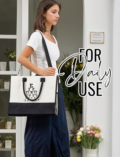 Bolso tote de lona para mujeres con cierre y correa miniatura 3