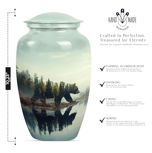 Image of Bear Urn - Urns for Human Ashes Adult Man - Cremation Urns for Adult Ashes Women - Ashes Urn - Cremation Urns for Burial - Urn for Human Ashes (10 inch Pack of 1)