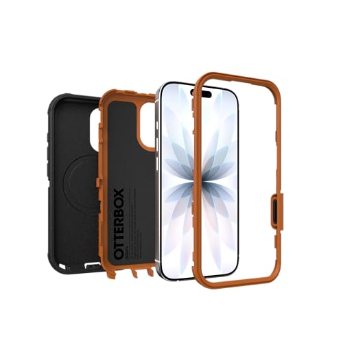 Image of OtterBox iPhone 17 (Only) - Defender Series Case - Black Chateau (Black & Orange) - Snaps on MagSafe - Tough - Rugged & Durable
