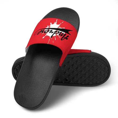Custom Sports Slides Personalized Slippers - Baseball Sandals Quick Drying Softball Slippers Indoor Outdoor,Gifts for Men Youth Boy (Black,Style 6)4