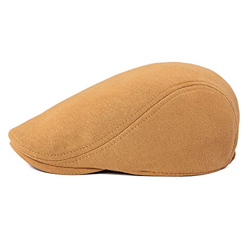 image for VOBOOM Men's Cotton Flat Ivy Gatsby Newsboy Driving Hat Cap (Khaki), O