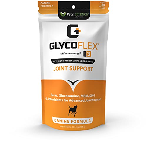 Vetriscience Glycoflex 3 Clinically Proven Dog Hip And Joint Supplement With Glucosamine For Dogs, Chicken, 60 Chews - Vet Recommended For Mobility Support For All Breeds And Sizes #TOP8