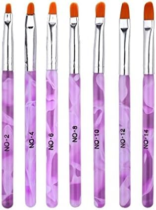ZXUY 7 X Acrylic Uv Nail False Tips Builder Brush Pen Drawing Brushes Pen Tool Set