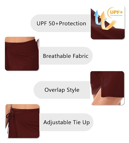Image of AOBUTE Womens Upf 50+ Beach Sarong Swim Skirt Wrap Cover Up XS-2XL