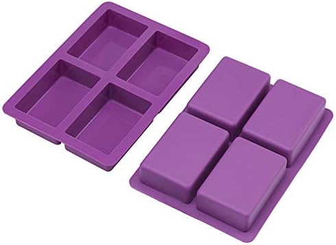 Rectangle Silicone Soap Mold, Large Silicone Mold for Soap Making, Thick and Durable (2Pack).