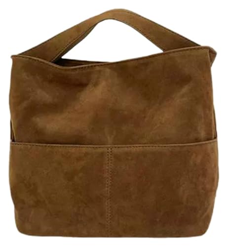Suede Bag for Women Suede Hobo Bags Faux Leather Tote Purse Shoulder Handbag Retro Crossbody Clutch Satchel Top Handle Purse