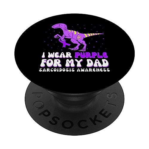 I Wear Purple For My Dad Cinta de concienciación sobre sarcoidosis Hope PopSockets PopGrip Intercambiable