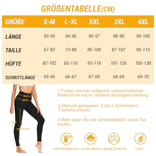 CAMPSNAIL 2er Pack Thermo Leggings Damen Im Winter, Gefüttert High Waist Thermohose Dicke Warm Fleece Leggins Blickdicht Für Sport (Schwarz/Schwarz,S-M)