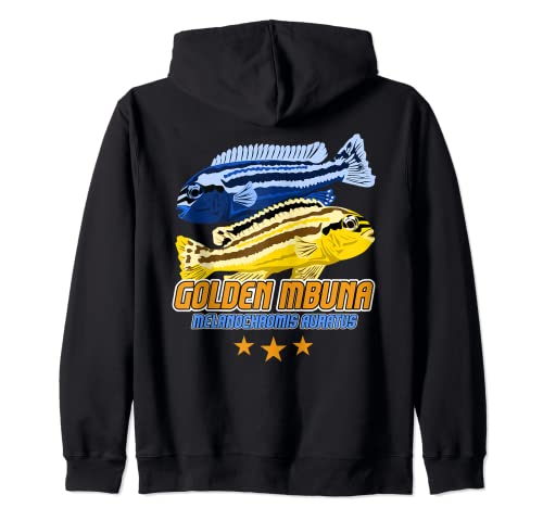 Mbuna dorado Cíclidos Lago Malawi Peces de acuario Acuarista Sudadera con Capucha