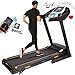 CAROMA Tapis de Course Pliable Electrique, 14 KM/H 2200W, Tapis de Marche avec Haut-Parleur Bluetooth, Compatible App Fitshow Capteur Cardiaque, Inclinaison, Lubrification Automatique, Max.150kg