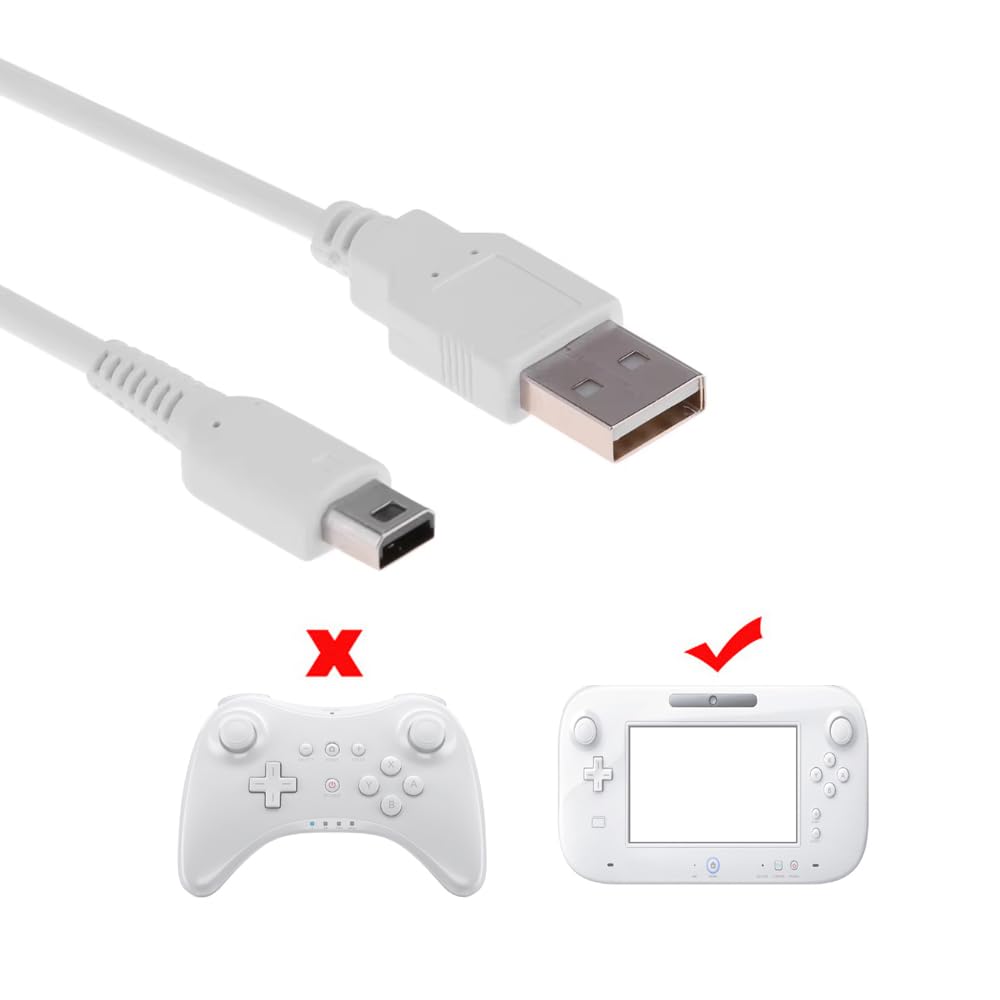 Cable de carga USB para Wii U Gamepad, 1,2 m / 3,9 pies cable de alimentación USB para Wii U Gamepad