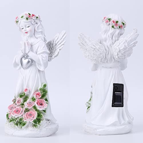 Fialame Garden Statues Angel Figurines Solar Lights, Outdoor Garden Decor Fairy Sculpture Ornaments For Patio, Lawn, Balcony, Yard (White) #TOP5