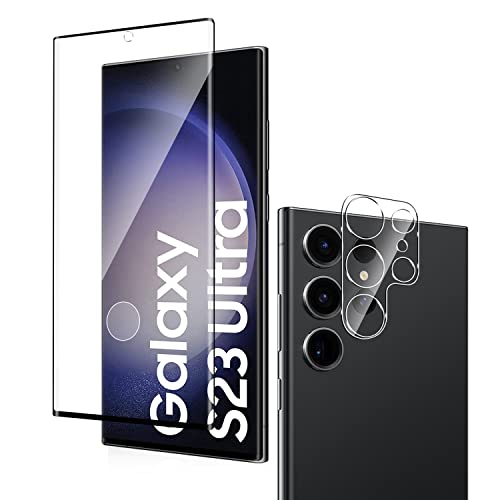 Holilo für Samsung Galaxy S23 Ultra 5G für Panzerglas Schutzfolie und Kameraschutz Schutzfolie [1+1 Stück], Anti-Kratzen Anti-Blasenfrei Panzerfolie Gehärtetes Glas Displayschutzfolie Kamera Schutz Cover