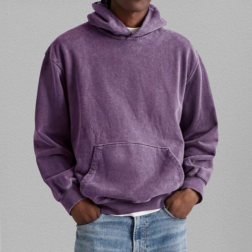 Sudaderas hombres con capucha y borde estampado 3D morado chaqueta cortavientos S 2