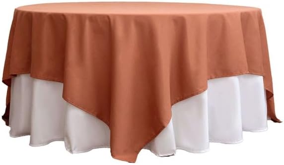 Miniatura 3 de TABLECLOTHSFACTORY Mantel cuadrado de lino de poliéster de 90 pulgadas para cocina, comedor, catering, boda, fiesta de cumpleaños, eventos