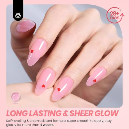 Image of Beetles Jelly Gel Nail Polish Set, 6 Colors Nude Pink Gel Polish Kit