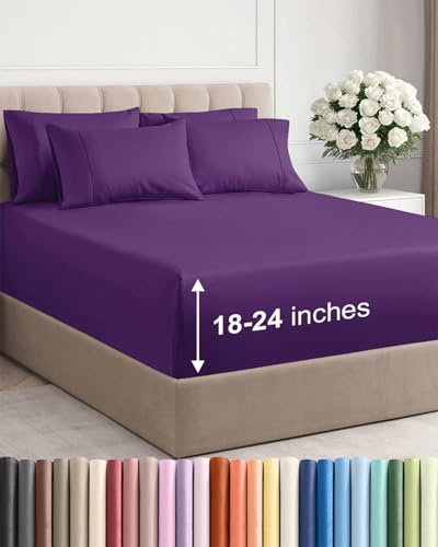 Extra Deep King Sheet Set - 6 Piece Breathable and Cooling