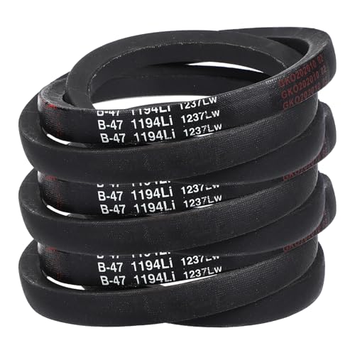 Image of uxcell 3 Pack B47 Classic Wrapped V-Belt, 50 inch Outside Circumference Wrapped Industrial Rubber V-Belt B Profile V-Belt for Industrial Machinery Equipment, Black