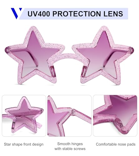 Image of VANLINKER Colorful Star Shape Sunglasses lovely cute sun glasses Party Glasses VL9839