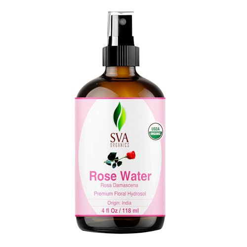 SVA ORGANICS Rose Water 4oz (118 ml) Refreshing Rose Water Spray ...