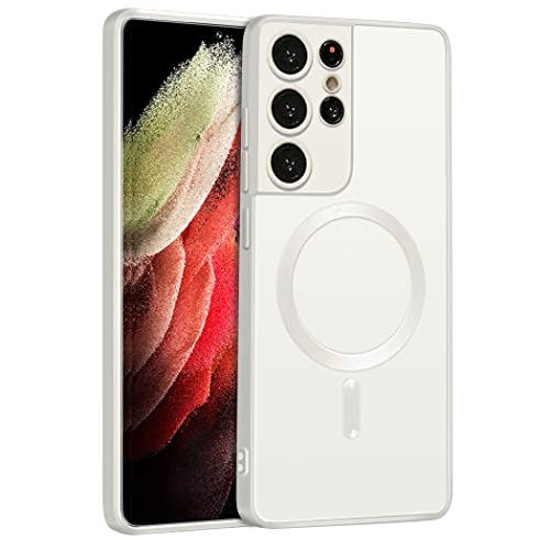 Capa para Samsung Galaxy S25 Ultra, projetada para Samsung S25 Ultra com proteção de câmara, ajuste fino, anti-riscos, capa de silicone macia para Samsung S25 Ultra (branco)