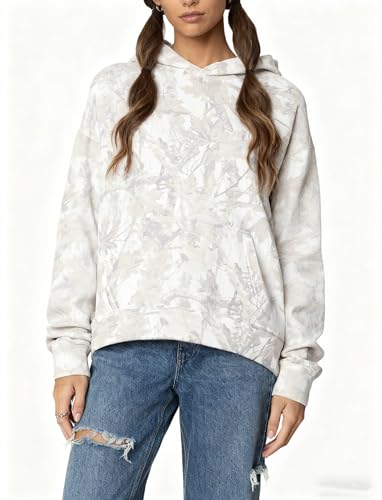 Image of Dsewpaur Camo Hoodie For Women Oversized Long Sleeve Drop Shoulder Fleece Hooded Sweatshirt Pullover With Pocket Outfits