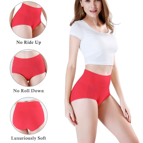 Image of wirarpa Women's Ultra Soft High Waist Bamboo Modal Underwear Panties Multipack, Multicolored07-4 Pack, X-Small