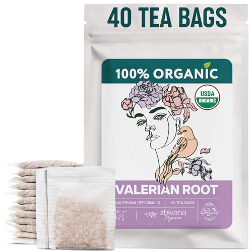 Valerian Root Tea Organic (40 Tea Bags) - Valeriana Herb – Calming Herbal Infusion for Sleep, Healthy Stress Response - Te para Dormir de Noche