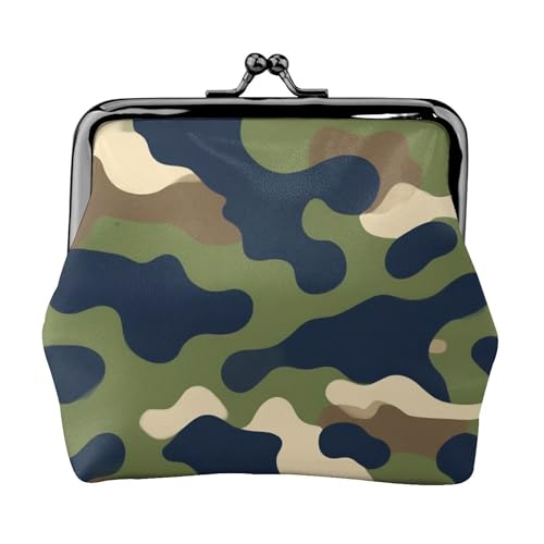 Army Green Camouflage Vietnam Tiger Stripe Camo (1) Kiss Lock Coin Change Wallet Purses for Women