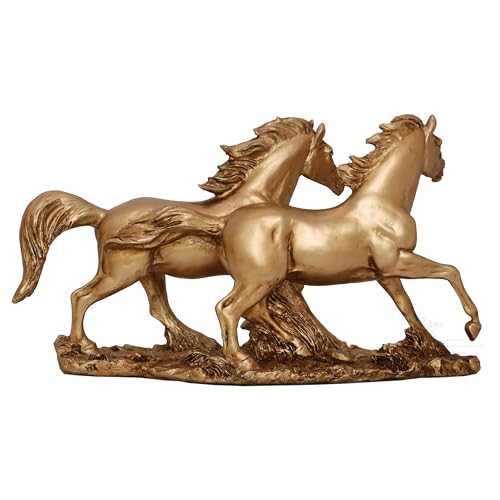 Galloping Horses Statue Showpiece for Living Room, Home Decor, Symbol of Success Tabletop Figurine for Weddings, Anniversaries, Festive Corporate Gifting (Race Horses) — photo — 7 of 9