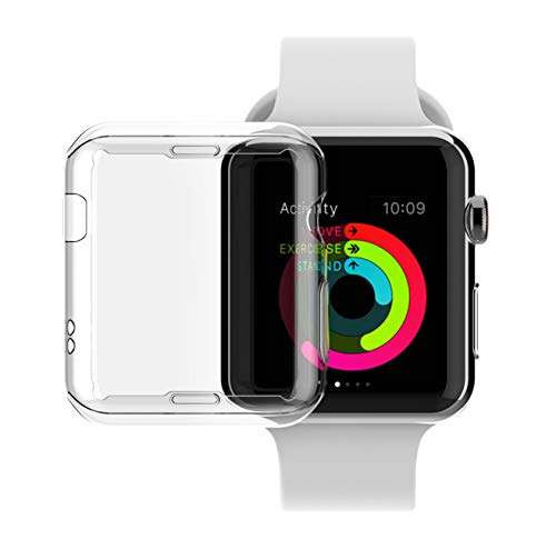 NSR Compatible Apple Watch Series 3 42mm Case, iWatch TPU Screen Protector All-around 0.3mm Ultra-thin HD Clear Cover for New Apple Watch Series 3 42mm (2017)