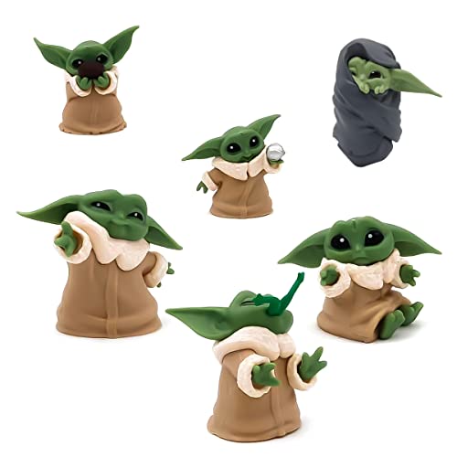 Image of PATPAT Baby Yoda 6Pcs PVC Baby Yoda Soft Toy 2-2.4 inch Yoda Model Toys for Kids Adult Star Wars Yoda Figures Toy Set Birthday Gift for Kids Cute Desk Decoration for Office Home