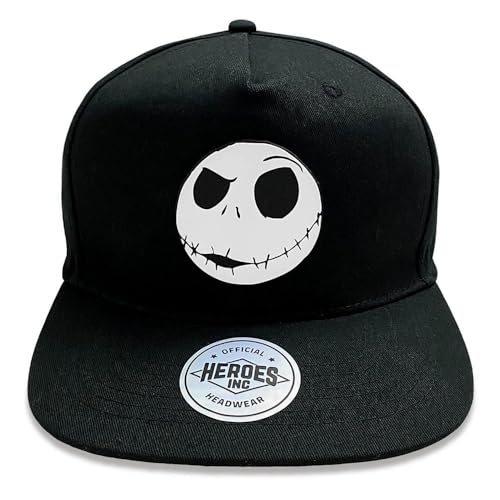 Casquette noire visière plate Jack Skellington réglable Heroes Inc.
