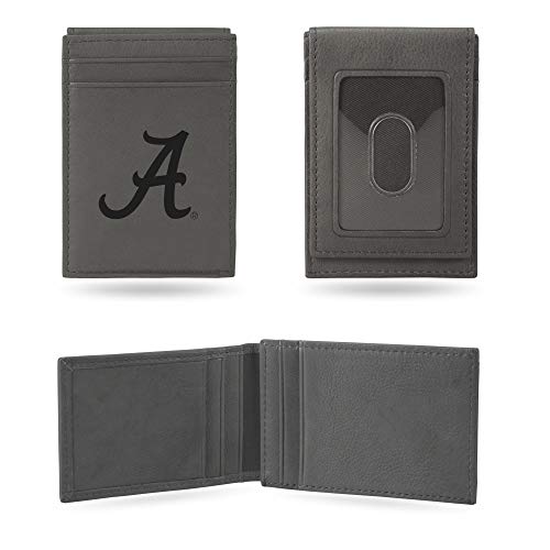 Image of Rico Industries NCAA Gray Laser Engraved Front Pocket Wallet - Compact /Comfortable /Slim