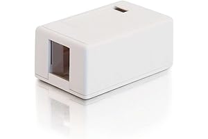 C2G 03831 1-Port Keystone Jack Surface Mount Box, White (Perfect Biscuit Box for Kitchen)