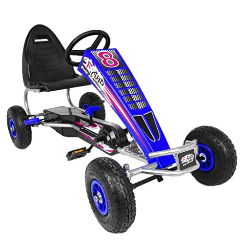 Great Price! Go Kart for Kids, 4 Wheels Pedal Car Ride On Toy, Foldable Go Kart with Adjustable Seat...